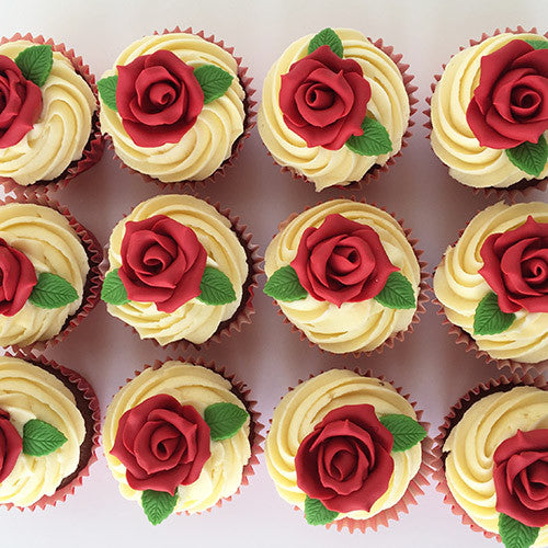 Valentines Day Cupcakes Roses - Johnnie Cupcakes