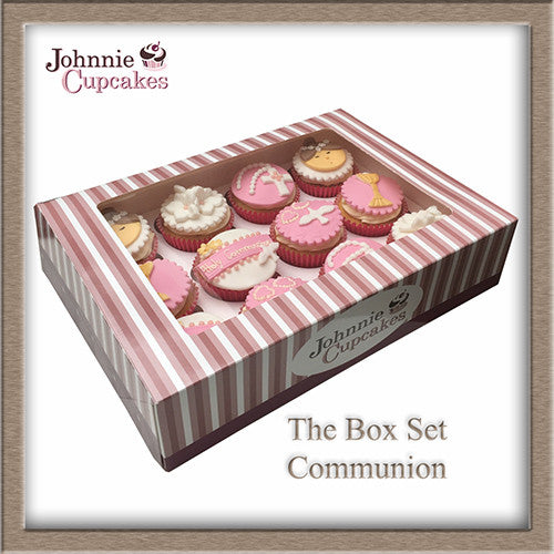 Communion and Confirmation cupcakes pink. - Johnnie Cupcakes
