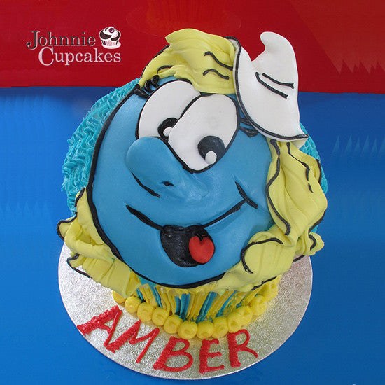 Giant Cupcake Smurf - Johnnie Cupcakes