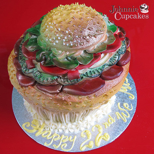Giant Cupcake Hamburger - Johnnie Cupcakes