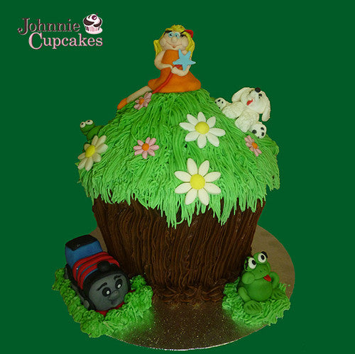 Giant Cupcake Thomas the Tank - Johnnie Cupcakes