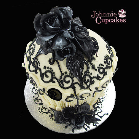 Giant Cupcake Black Rose - Johnnie Cupcakes