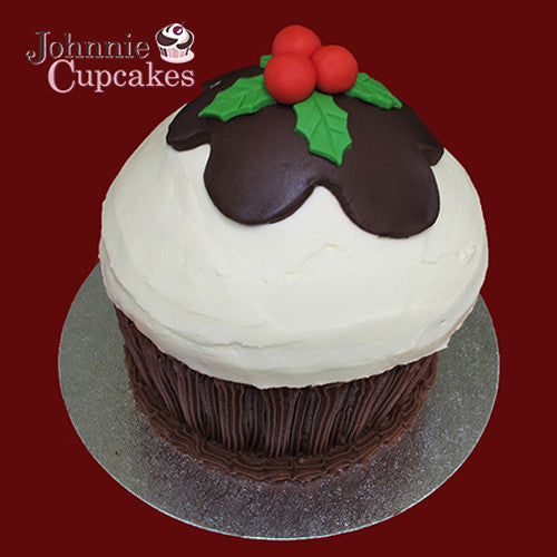 Giant Cupcake Christmas Pudding - Johnnie Cupcakes