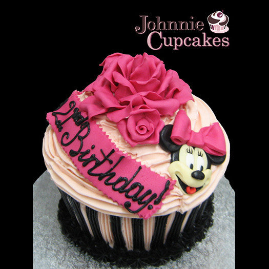 Giant Cupcake 21st Minnie Mouse - Johnnie Cupcakes