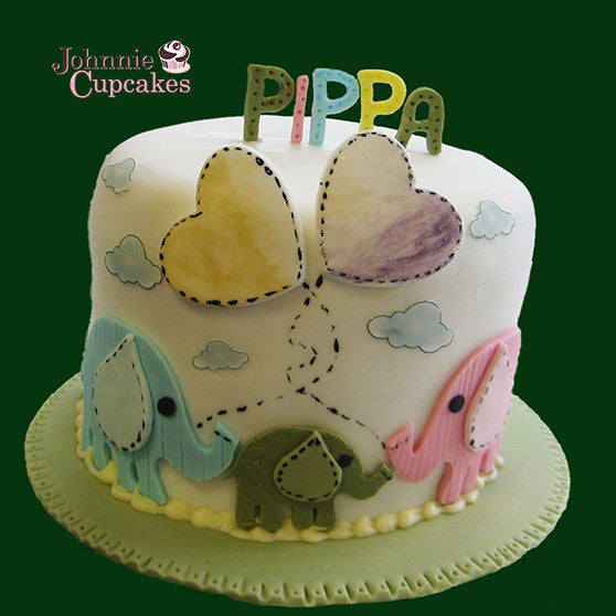 Cute Elephants Cake - Johnnie Cupcakes