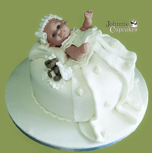 Christening Cake Baby and teddy - Johnnie Cupcakes