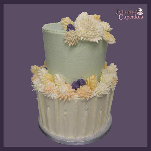Flowers Cake 2 Tier - Johnnie Cupcakes