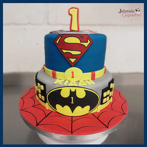 Superhero Theme Cake in Multicolour by Creme Castle