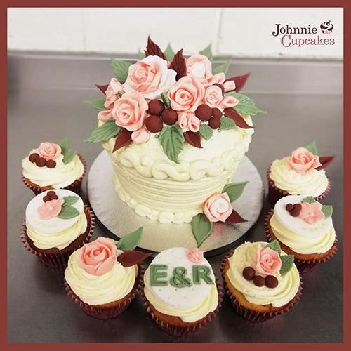 Giant Flowers Cake and Cupcakes