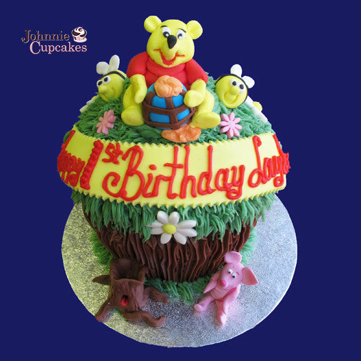 Giant Cupcake Winnie the Pooh - Johnnie Cupcakes