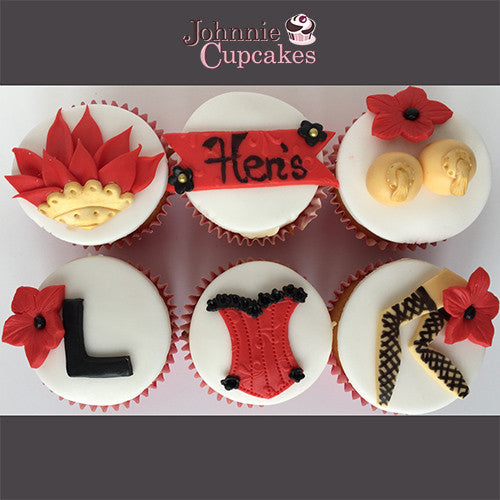 Hen Party cupcakes red. - Johnnie Cupcakes
