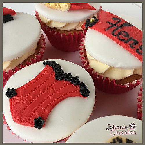 Hen Party cupcakes red. - Johnnie Cupcakes