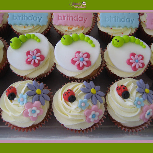 Happy Birthday Cupcakes Flowers. - Johnnie Cupcakes
